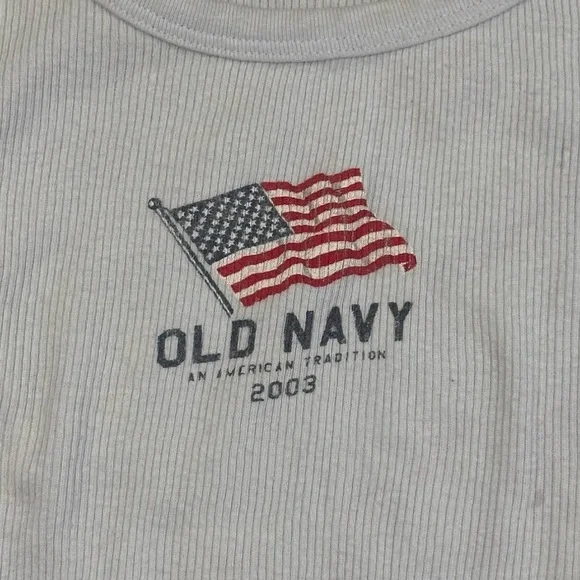 Vintage Old Navy 2003 American Flag Cotton Tank Top Women’s XL Y2K Summer - Picture 2 of 6
